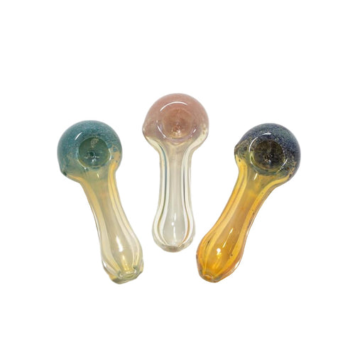 3″ Two Toned Vibrant Glass Hand Pipe - Colors May Vary (1 Count)-0